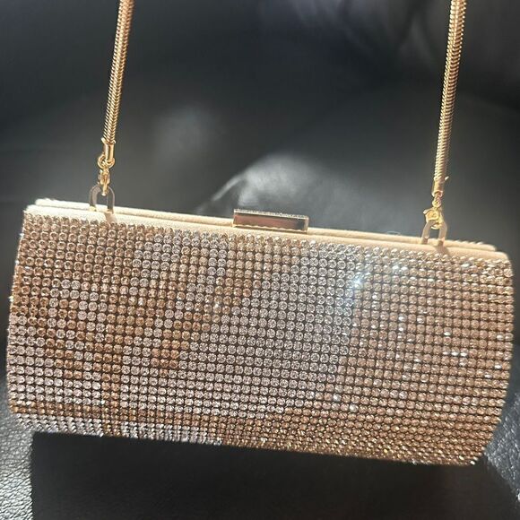 Genuine Swarovski Bag Authentic Swarovski Gold Clutch. - Picture 12 of 17